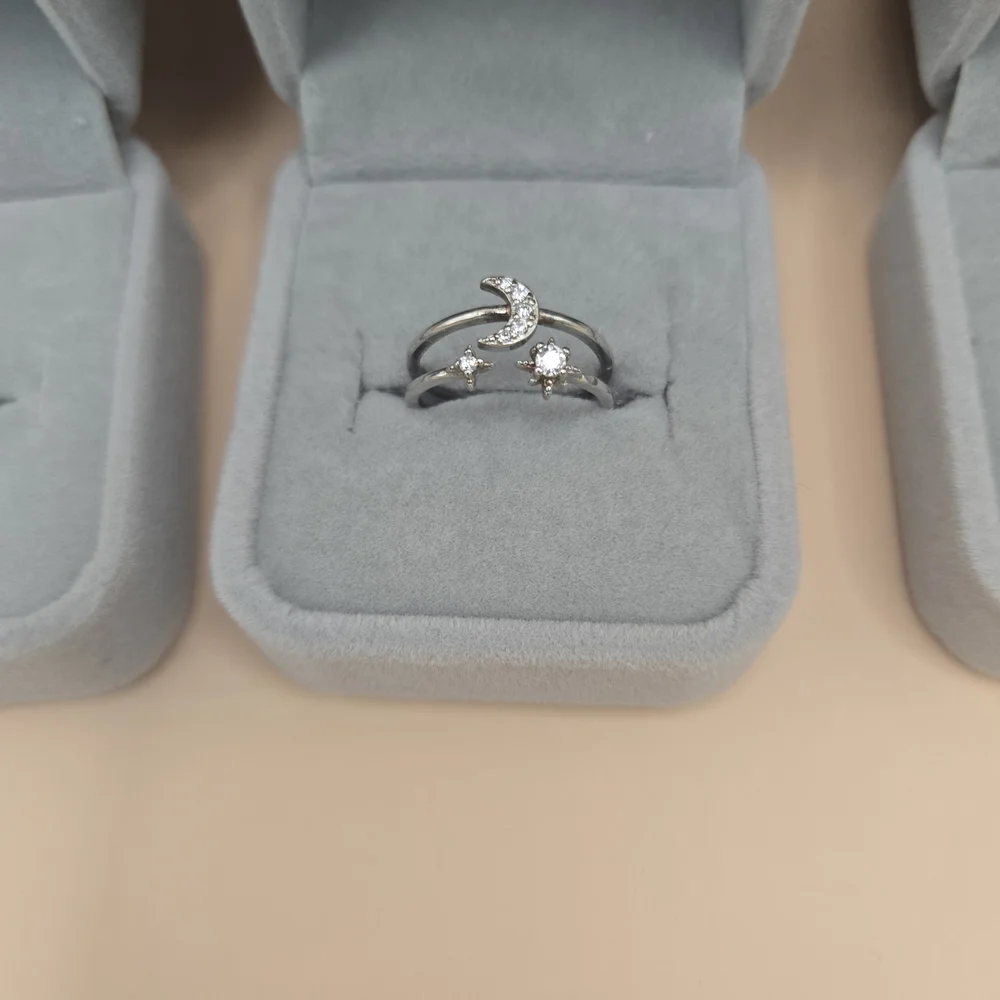 Badass Squad Sterling Silver Rings Set Moon Sun Star Price For 2 $17 - Picture 4 of 5